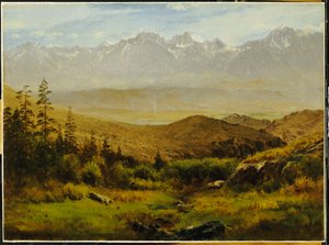 A Sziklás-hegység lábánál alkotó: Albert Bierstadt
