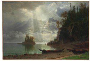 Sziget a tóban alkotó: Albert Bierstadt