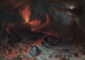 A Vezúv éjfélkor alkotó: Albert Bierstadt