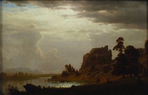 A Sweetwateren az Ördögkapu közelében alkotó: Albert Bierstadt