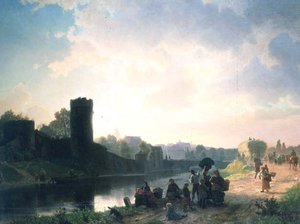 Folyó torkolat (olaj) alkotó: Albert Bierstadt