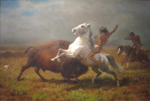Tanulmány a "The Last of the Buffalo" című filmhez alkotó: Albert Bierstadt