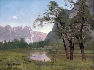 Yosemite Valley (olaj, papír, vászonra rögzítve) alkotó: Albert Bierstadt
