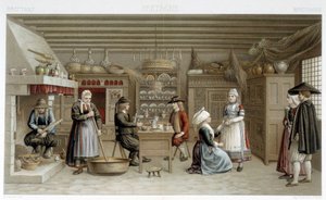 19. századi breton jelmezek és enteriőr – Racinet „” Le costume ancien et historique” című könyvében alkotó: Albert Charles August Racinet