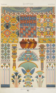 Egyiptomi, 2. tábla a „Polikromatikus dísz: száz tábla aranyban, ezüstben és színekben” 2. alkotó: Albert Charles August Racinet