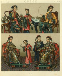 Illusztráció: császári család, Chin; Kína alkotó: Albert Charles August Racinet