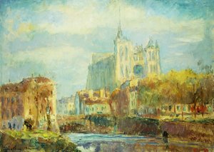 Amiens-i katedrális őszi napsütésben; Amiens-i katedrális: Őszi napeffektus, 1910