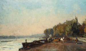 Ősszel a Suresnes-i hídon alkotó: Albert Charles Lebourg