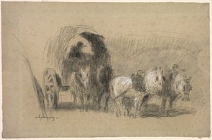 Egy Millers kocsi lisztkocsi, c. 1895. alkotó: Albert Charles Lebourg