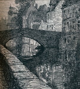 Brugge: Le Quai Vert A zöld rakpart, 1916, 1917 alkotó: Albert Delstanche