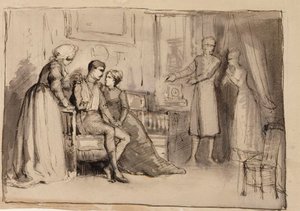 A kapitány visszatérése, kompozíciós vázlat. Illusztrációk J. L. Runeberg „Julqvällen” (Karácsonyeste) című művéhez alkotó: Albert Edelfelt