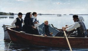 A gyermek koporsójának szállítása / Egy gyermek temetése alkotó: Albert Edelfelt