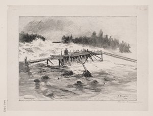Egy vízesés. Vallinko sílécek alkotó: Albert Gustaf Aristides Edelfelt