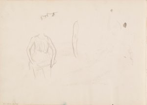 Nő felemeli a szoknyáját, arcát, karját alkotó: Albert Edelfelt