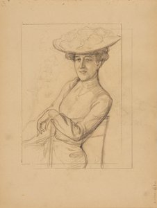 Ülő nő kalapban alkotó: Albert Edelfelt