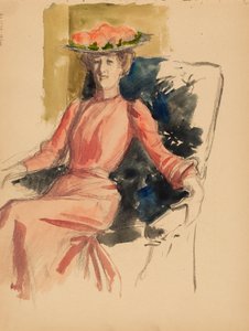 Ülő nő kalapban alkotó: Albert Edelfelt