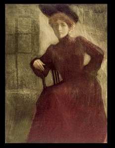 Hölgy vörösben, nő vörös ruhában (Perrot kisasszony) alkotó: Albert Edelfelt