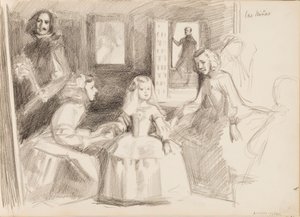 Las Meninas, vázlat Diego Velázquez után alkotó: Albert Edelfelt