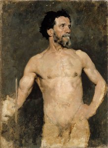 Férfi modell, tanulmány alkotó: Albert Edelfelt