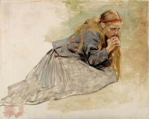 Térdelő Mária Magdolna, vázlat a „Krisztus és Mária Magdolna” című műhöz alkotó: Albert Edelfelt