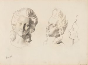 Maszkok, vázlat / 1700-as évek (Rokokoo), vázlat alkotó: Albert Edelfelt
