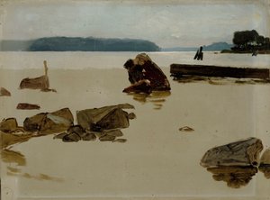Nyílt tenger Haikko közelében, vázlat a „Parton játszó fiúk” című festményhez alkotó: Albert Edelfelt