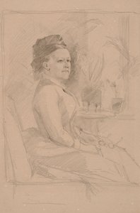 Sinebrychoff kereskedelmi tanácsosné portrétvázlata alkotó: Albert Edelfelt