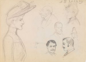 Portrétanulmány (verzó: begóniák) alkotó: Albert Edelfelt