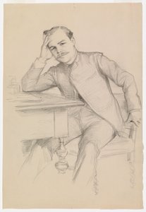 René Vallery-Radot író portréja, vázlat alkotó: Albert Edelfelt