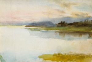 Tengerpart este; Tájkép, este alkotó: Albert Edelfelt