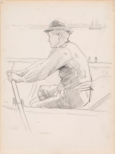 Vázlat a gyermek koporsójának szállításáról (Egy gyermek temetése) alkotó: Albert Edelfelt
