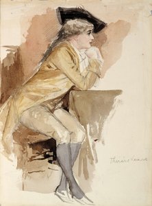 Thérèse Lainville 18. századi ruhában alkotó: Albert Edelfelt