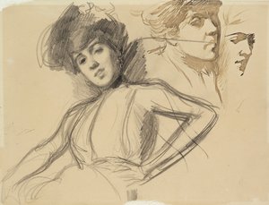 Három tanulmány portréhoz alkotó: Albert Edelfelt