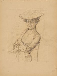 Ülő nő kalapban alkotó: Albert Edelfelt