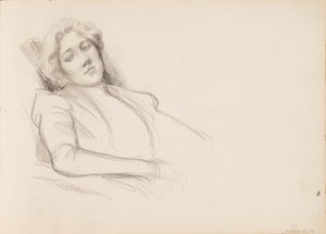 Ülő nő, fél testfilm alkotó: Albert Edelfelt