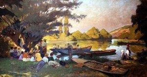 Piknik jelenet alkotó: Albert Edouard Puyplat