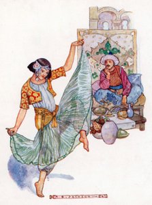 Morgiana Személyes táncok Nagy-Franciaországgal (színes litográfia)