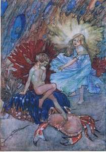 "Nem, ne piszkáld azt a szegény rákot Tomról" a The Water Babies pubból, Humphrey Milford Oxford University Press, 1930 körül (színes litó) alkotó: Albert Edward Jackson