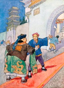 Amikor a nagyvezír meglátta Aladdin csodálatos palotáját, nem kevésbé volt elámulva, mint a többiek (színes litográfia). alkotó: Albert Edward Jackson