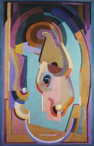 Lila és zöld összetétel; Composition Violet et Vert (lila és függőleges összetétel)