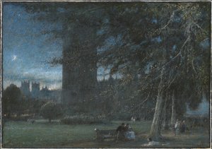 Figurák a Westminster-palota alatt alkonyatkor alkotó: Albert Goodwin