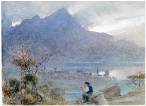 „Stansstad és a Pilatus, Svájc”, 1865-1932. alkotó: Albert Goodwin
