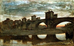 A Ponte alla Grecia, a bontás előtt, Firenze alkotó: Albert Goodwin