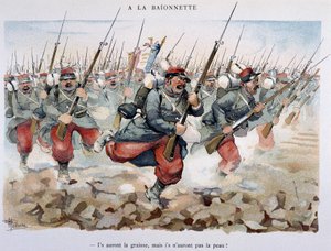 A la bajonett – Albert Guillaume (1873-1942) "" Album militaire ""-ben, 1900 körül alkotó: Albert Guillaume