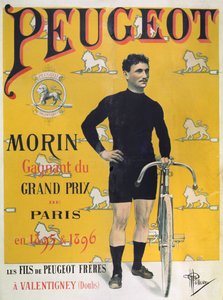 A „Peugeot” ciklusokat reklámozó plakát, 1896