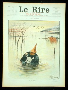 „The King Drinks”, a „Le Rire Rouge” borítója, 1915. január 9. (színes litó) alkotó: Albert Guillaume