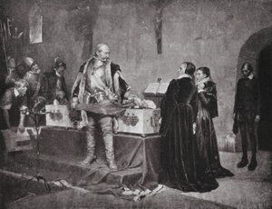 Károly herceg inzultálja ellensége, Fleming holttestét (lithó) alkotó: Albert Gustaf Aristides (after) Edelfelt