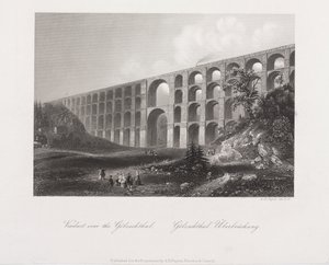 Viadukt a Golzschthal felett, Szászország, 1840 körül
