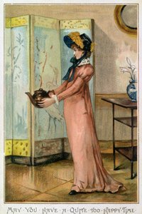 Legyen túl boldog időd, viktoriánus karácsonyi kártya, kiadó: Hildesheimer und Faulkner, London, 1880 körül
