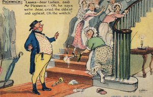 Pickwick úr megsért egy nőcsoportot (chromolitho)